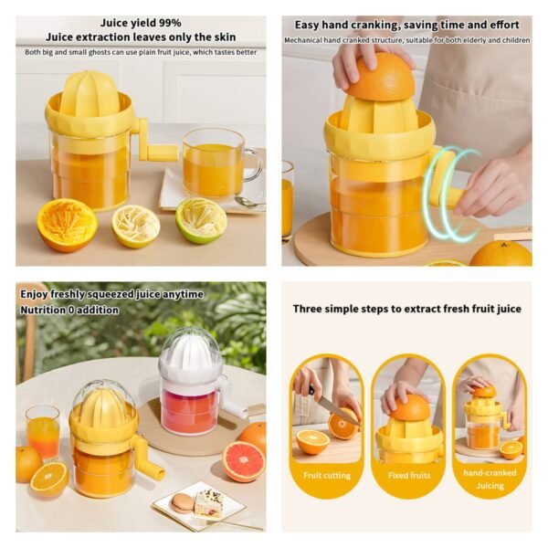 Manual Citrus Juicer - Hand Crank Orange and Lemon Juicer