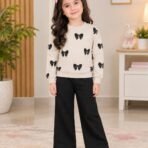 Girls Butterfly Print Sweatshirt & Trouser Winter Set