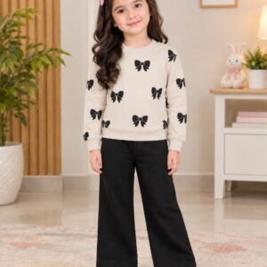Girls Butterfly Print Sweatshirt & Trouser Winter Set
