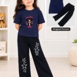 Girls 2-Piece T-Shirt & Flapper Trouser Set - Digital Print