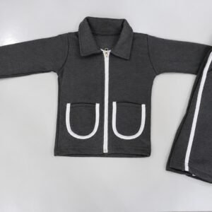 Kids Zipper Jacket & Trouser Set - Three Fleece Winter Suit