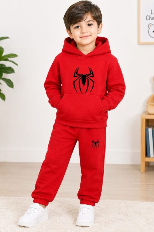 aaf-23-02 Kids Hoodie & Trouser Set - Cartoon Print Winter Suit