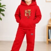 Kids Hoodie & Trouser Set - Cartoon Print Winter Suit