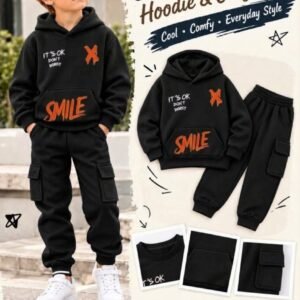 Boys Hoodie & Cargo Trouser Set - Winter Tracksuit