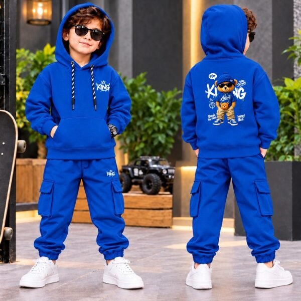 Boys Hoodie & Cargo Trouser Set - Winter Tracksuit