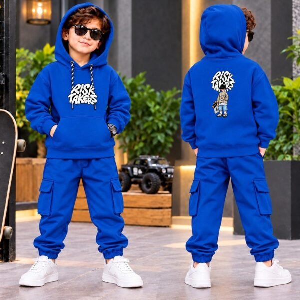 Boys Hoodie & Cargo Trouser Set - Winter Tracksuit