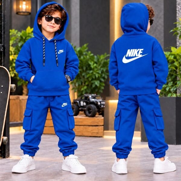 Boys Hoodie & Cargo Trouser Set - Winter Tracksuit