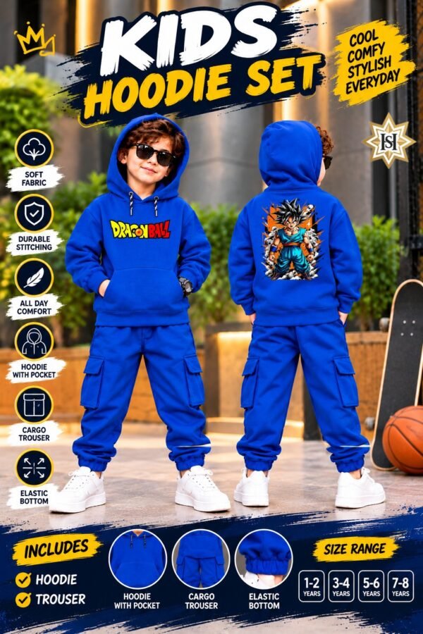 Boys Hoodie & Cargo Trouser Set - Winter Tracksuit
