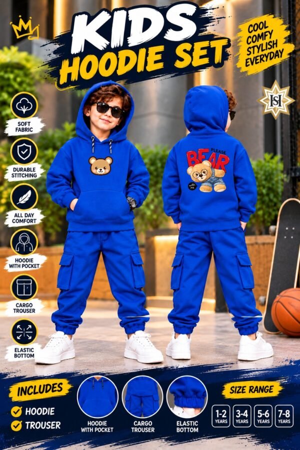 Boys Hoodie & Cargo Trouser Set - Winter Tracksuit