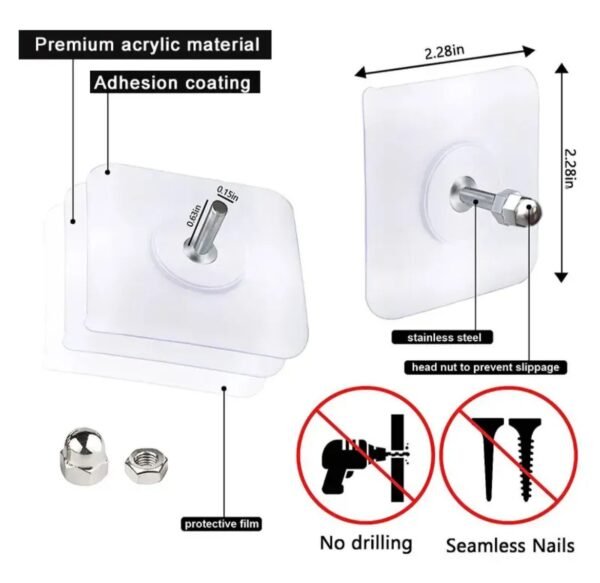 Adhesive Screw Hook Sticker Pack of 10pcs - Online in Pakistan