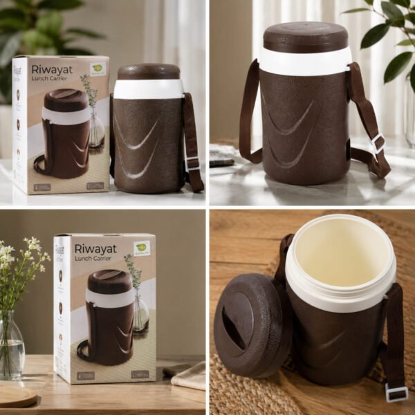 Appollo Riwayat Lunch Carrier Large Tiffin Box 3 steel bowls 1 salad bowl Leak Proof Food Grade Easy to Carry - High Qua