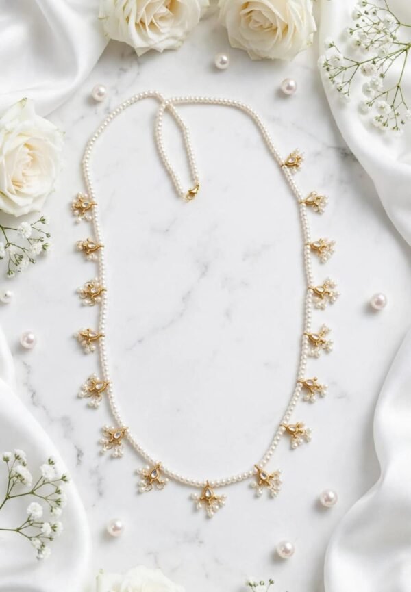 Pearl and Kundan Long Mala with Kamarbandh