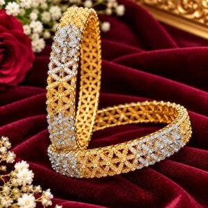 Two-Tone Gold-Plated Kara Bangles - Pair