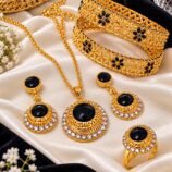 Gold-Plated Indian Combo Set - Bangles, Pendant, Earrings and Ring