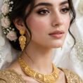 Gold-Tone Mesh Necklace Set with Earrings