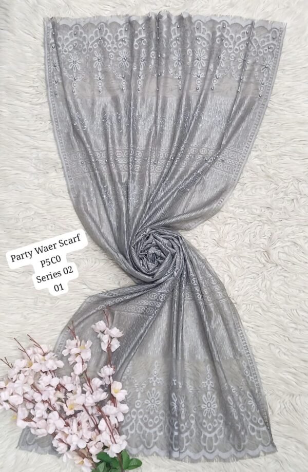 Artical party wear scarf series 02 — photo 1 (Al-Atabah PK)