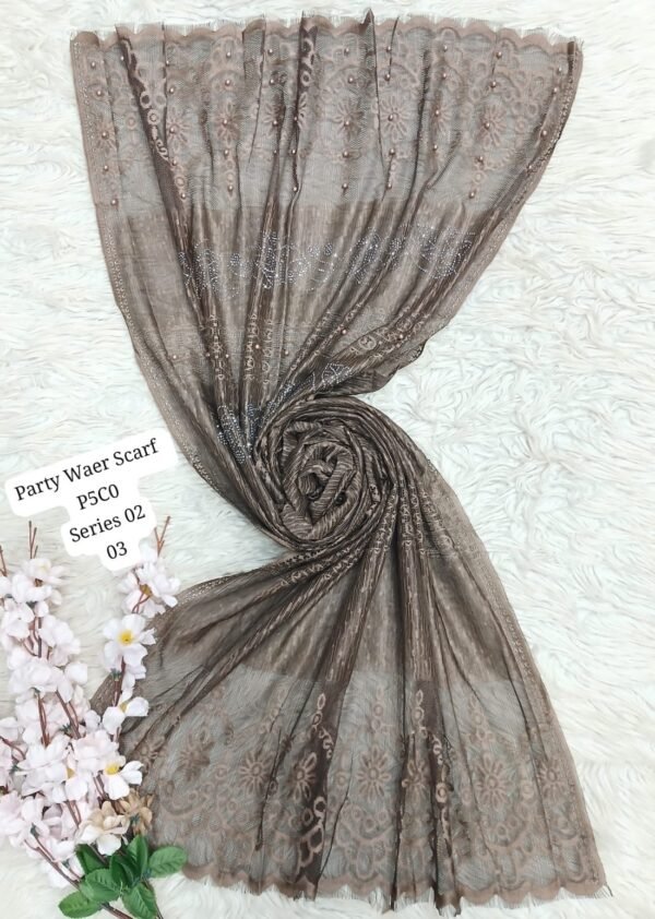 Artical party wear scarf series 02 — photo 4 (Al-Atabah PK)