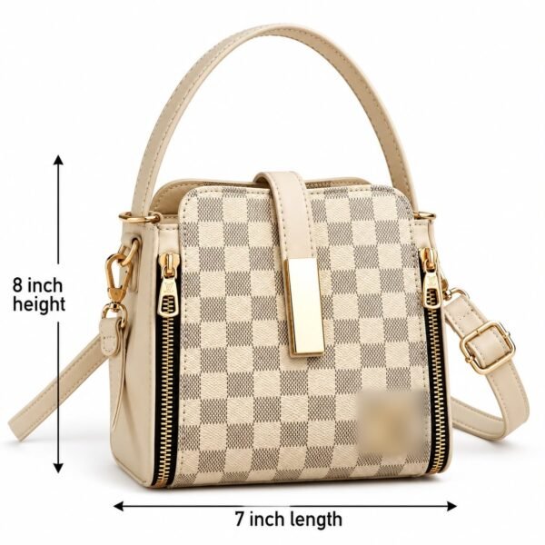 Structured Boxy Monogram Crossbody Bag with Top Handle
