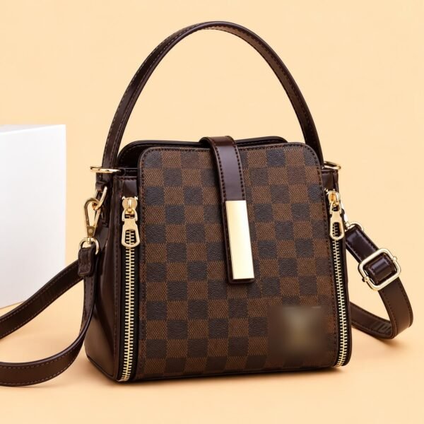 Structured Boxy Monogram Crossbody Bag with Top Handle