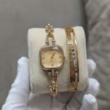 Link Bracelet Watch with Zircon Handcuff – Ladies Gift Set - photo 1