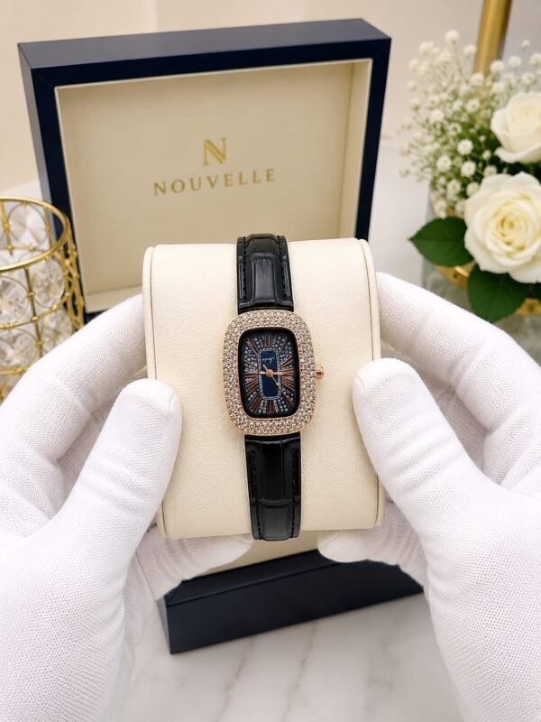 Ladies Fancy Leather Strap Watch – Stone Bezel, Colour Options - photo 6