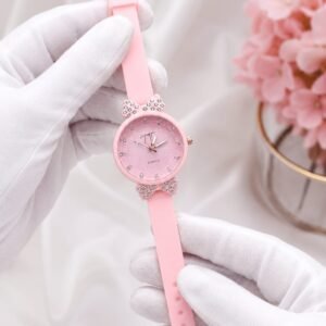 Ladies Fancy Strap Watch – Round Stone Bezel, Colour Options - photo 1