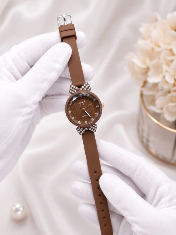 Ladies Fancy Strap Watch – Round Stone Bezel, Colour Options - photo 3