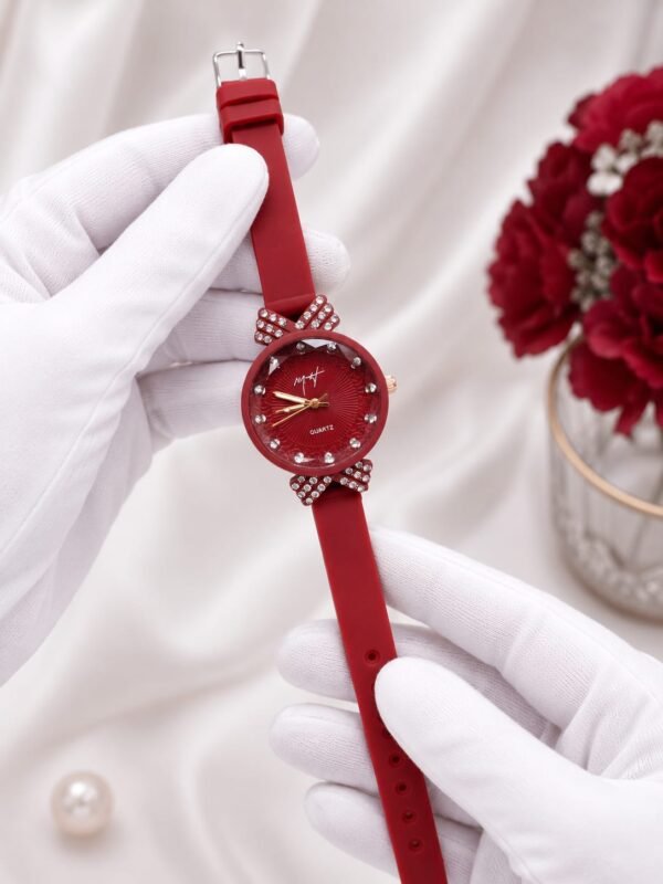 Ladies Fancy Strap Watch – Round Stone Bezel, Colour Options - photo 5