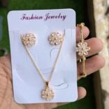 Floral Locket Set with Adjustable Bangle – 4 Colours - photo 2