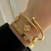 Stainless Steel 3-Piece Bracelet Stack – Clover, Love and Nail Bangles - photo 1