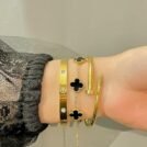 Stainless Steel 3-Piece Bracelet Stack – Clover, Love and Nail Bangles - photo 2