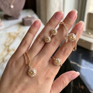 Zircon Stone Combo Set – Necklace, Earrings and Ring - photo 1
