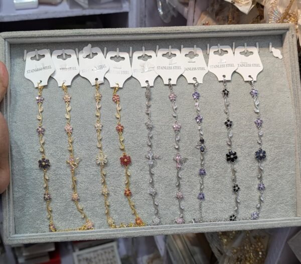 Zircon Bracelets – Assorted Colours, Gold-Tone Chain Bracelets - photo 4
