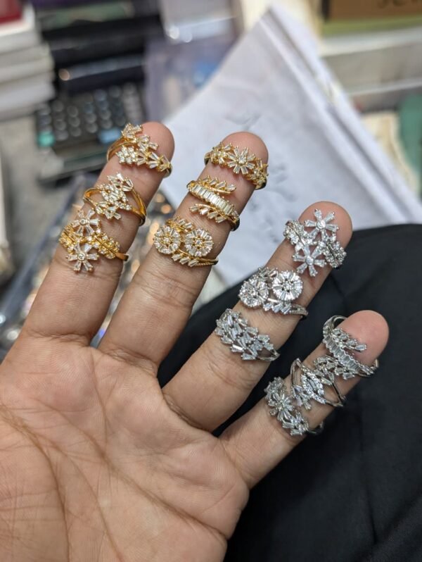 Fancy Zircon Rings – Adjustable Size, Assorted Designs - photo 2