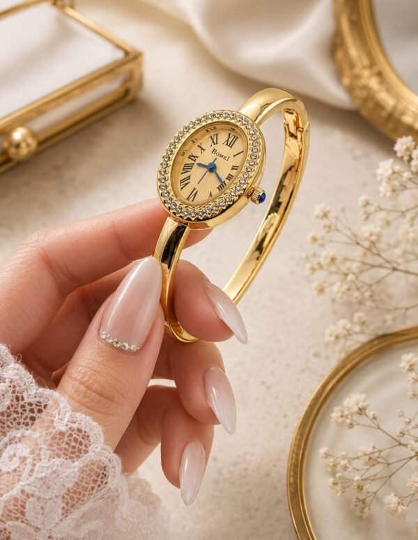 Ladies Crystal Bangle Watch – Gold Tone - photo 2
