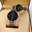 Couple Watch Set – Black Dial, 4 Colour Options, Gift Box - photo 2