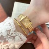 Ladies Square Watch with Trendy Cuff Bangle – Gift Box - photo 3