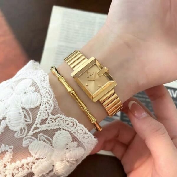 Ladies Square Watch with Trendy Cuff Bangle – Gift Box - photo 3
