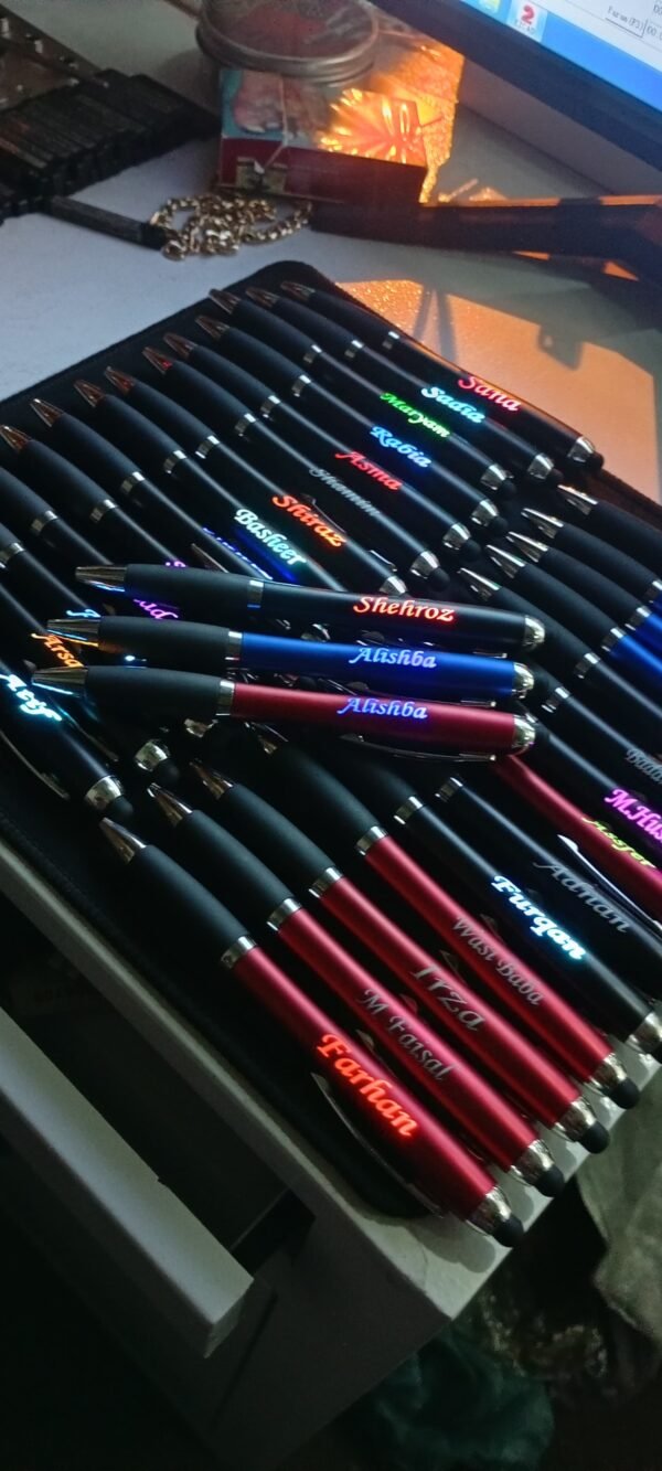 Customized LED Name Pen - Glowing Name Pen in Black, Red & Blue
