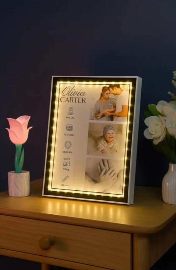 Customized Magic Mirror Photo Frame - LED Name & Picture Frame, 4 Sizes