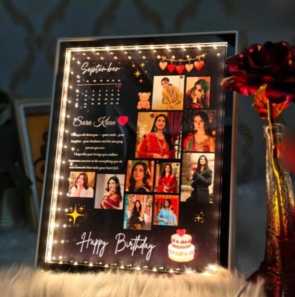 Customized Magic Mirror Photo Frame - LED Name & Picture Frame, 4 Sizes