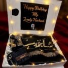 Luxury Gift Box for Him - Personalized Name Shawl, Wallet, Keychain & Perfume Gift Set