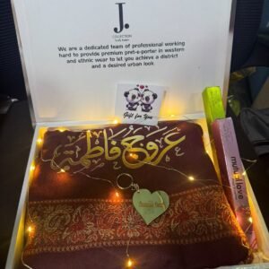 Customized Ladies Shawl Gift Set - Name Printed Pashmina Shawl in Premium Gift Box