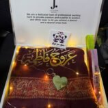 Customized Ladies Shawl Gift Set - Name Printed Pashmina Shawl in Premium Gift Box