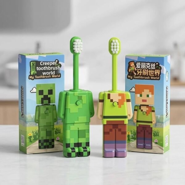 Minecraft Character Push-Up Kids Toothbrush
