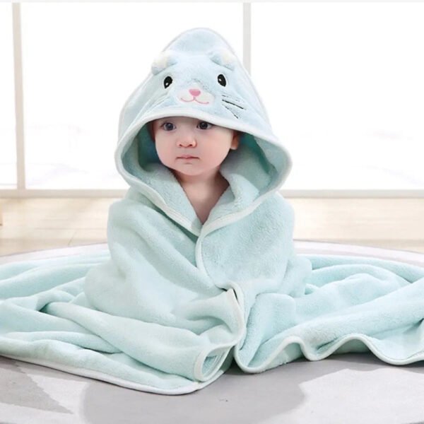 Baby Bathrobe Flannel Cloak Cartoon Soft Hooded Spa Robe Bath Towel - Durable Design