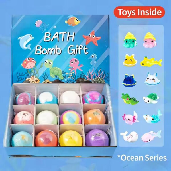 Bath Bombs Gift Rose Scented Vegan Cartoon Ocean Design Eco Friendly Plant Essential Oil for 1 peaice - Best Price in Pa