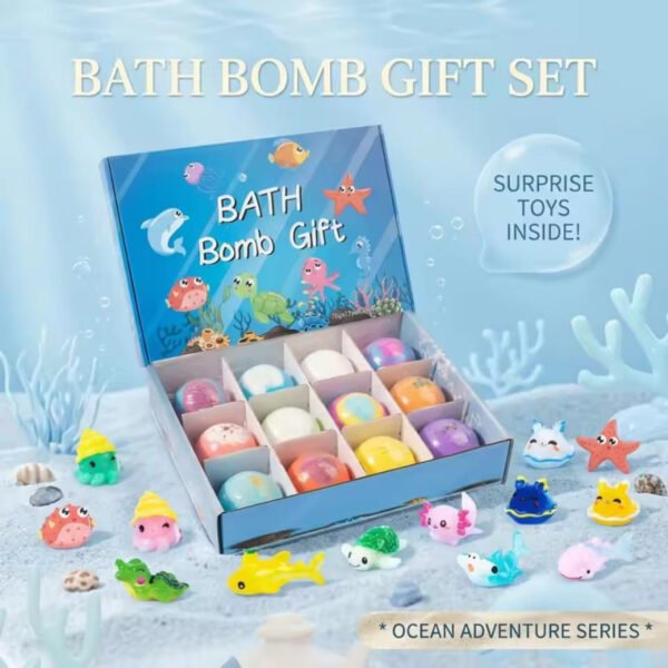 Bath Bombs Gift Rose Scented Vegan Cartoon Ocean Design Eco Friendly Plant Essential Oil for 1 peaice - Best Price in Pa