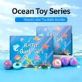 Bath Bombs Gift Rose Scented Vegan Cartoon Ocean Design Eco Friendly Plant Essential Oil for 1 peaice - Best Price in Pa