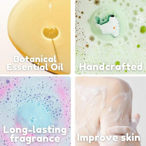 Bath Bombs Gift Rose Scented Vegan Cartoon Ocean Design Eco Friendly Plant Essential Oil for 1 peaice - Best Price in Pa
